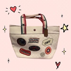 Coach x Marvel Jes Tote in Signature Canvas with Patches